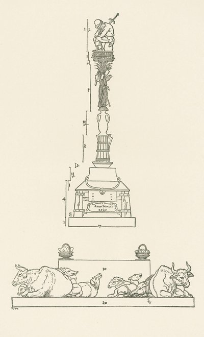Coluna da vitória para a subjugação dos camponeses insurrectos de Albrecht Dürer or Duerer