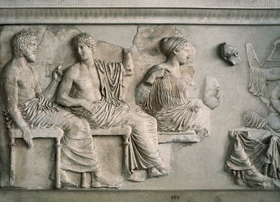 Poseidon, Apollo, Artemis e Afrodite representadas no friso leste do Parthenon de Alcamenes (attr. to)
