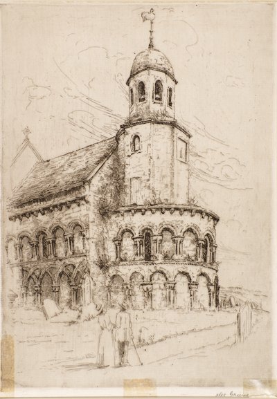 Igreja Leuchars (Norman Abse) (gravura) de Alec Grieve