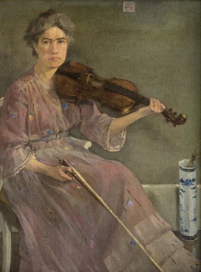 A esposa do artista, século 20 (óleo sobre tela) de Alec Grieve