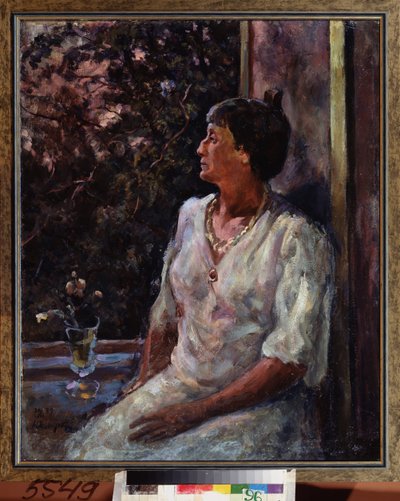 Retrato da poetisa Anna Akhmatova (Akhmatova) (1889-1966) de Aleksandr Aleksandrovich Osmerkin
