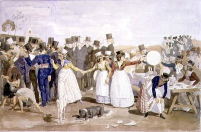 Um feriado de Outubro em Roma, perto de Ponte Milvio de Aleksandr Andreevich Ivanov