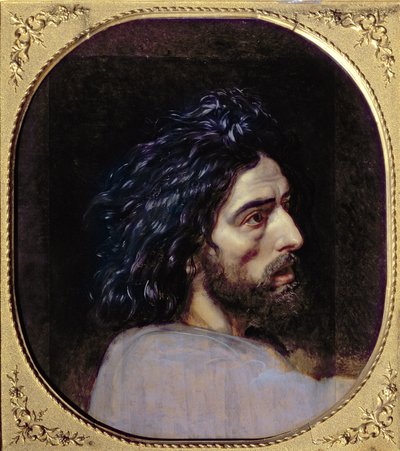Chefe de João Batista, estude para &39;A Aparição de Cristo diante do Povo&39; (óleo sobre papel) de Aleksandr Andreevich Ivanov