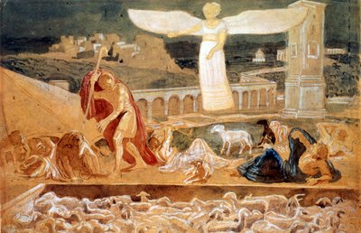 A aparição de um anjo anunciando o nascimento de Cristo (óleo sobre tela) de Aleksandr Andreevich Ivanov