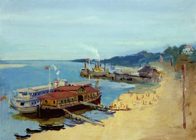 Barcos no Volga de Aleksandr Isaakovich Rusakov