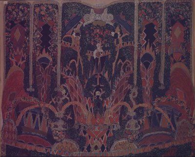 Projeto da cortina de baile de máscaras para a peça de teatro The Masquerade de M. Lermontov, 1917 de Aleksandr Jakovlevic Golovin