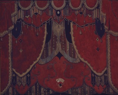 Projeto da cortina principal da peça de teatro The Masquerade de M. Lermontov, 1917 de Aleksandr Jakovlevic Golovin