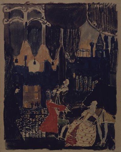 Cenografia para a ópera Mozart e Salieri de N. Rimski-Korsakov, 1902 de Aleksandr Jakovlevic Golovin