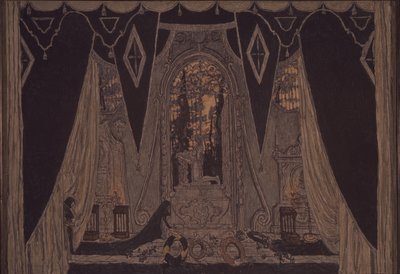 Cenografia da peça Don Juan de J.-B. Molliére, 1910 de Aleksandr Jakovlevic Golovin