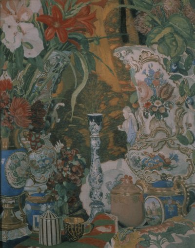 Ainda vida. Flores e porcelana, 1912 de Aleksandr Jakovlevic Golovin