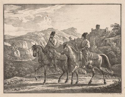Dois cossacos a cavalo de Aleksandr Orlowski