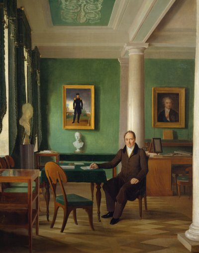 Retrato do Príncipe Viktor Pavlovich Kochubey no seu estúdio de Aleksei Gavrilovich Venetsianov