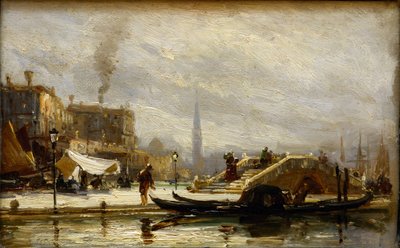 Veneza, perto da estação ferroviária. Meio-dia par Bogolyubov (Bogolioubov), Alexei Petrovich (1824-1896) de Aleksei Petrovich Bogolyubov