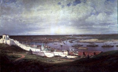 Vista de Nizhny Novgorod (óleo sobre tela) de Aleksei Petrovich Bogolyubov