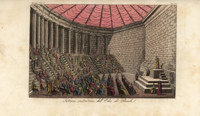 Interior da Odeon of Athens ou Odeon of Pericles em Atenas, Grécia de Alessandro (after) Sanquirico