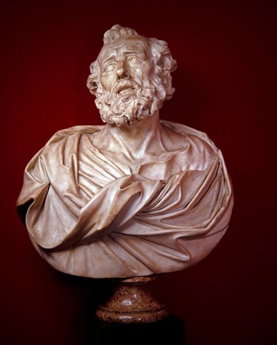 Bustos em mármore de São Pedro e São Paulo de Alessandro Algardi