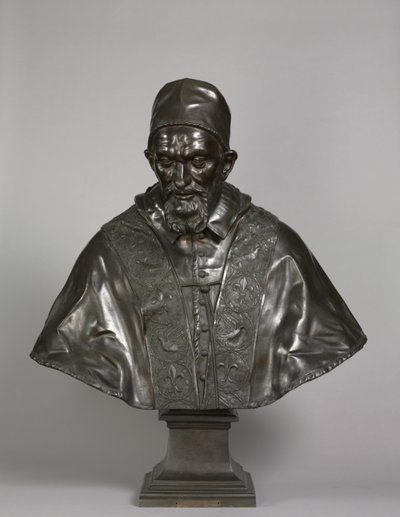 Retrato do Papa Inocente X Pamphili, projetado 1647-1648, lançado em 1650-1700. de Alessandro Algardi