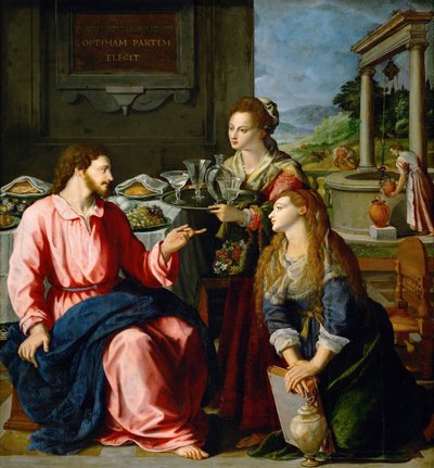 Cristo na Casa de Martha e Maria de Alessandro Allori