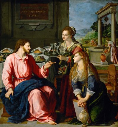 Cristo na casa de Marta e Maria, 1605 de Alessandro Allori