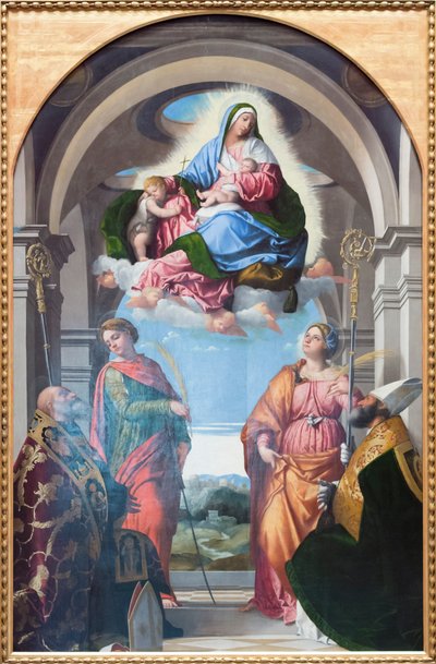 A Virgem e o Menino e o menino São João de Alessandro Bonvicino Moretto