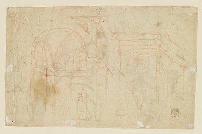 Estudos de Anjos e Cupidos (Recto); Estudos Arquitectónicos (verso) de Alessandro Casolani