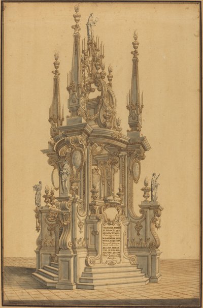 Magnífico Catafalco em Honra de D. João III, Rei da Polónia de Alessandro Galli Bibiena