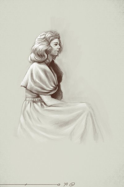 Uma jovem mulher a viver sob o primeiro Império, no início do século XIX. Ilustração de Alessandro Lonati. 2010 de Alessandro Lonati