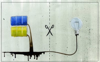Representação alegórica da energia limpa e dos combustíveis fósseis Ilustração de Alessandro Lonati de Alessandro Lonati