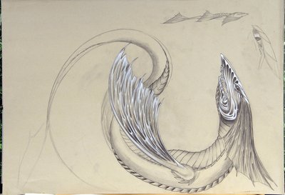 Criatura Fantástica: Dragão Marinho. Esboço de Alessandro Lonati de Alessandro Lonati