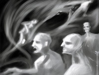 Criaturas Fantásticas: um grupo de espectros Desenho de Alessandro Lonati de Alessandro Lonati