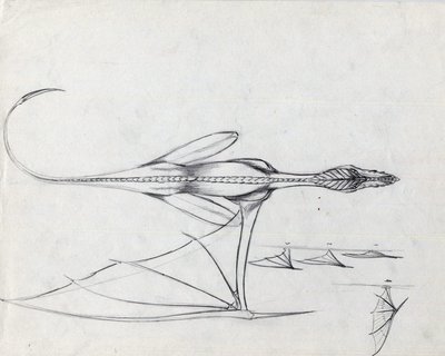 Animal lendário para ilustração de fantasia: estudo para um desenho de dragão por Alessandro Lonati de Alessandro Lonati