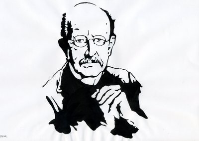 Max Planck, físico alemão (Retrato do físico alemão Max Planck (1868-1947)) de Alessandro Lonati