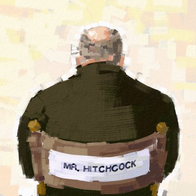 Retrato do Director Alfred Hitchcock, 2023 (ilustração) de Alessandro Lonati