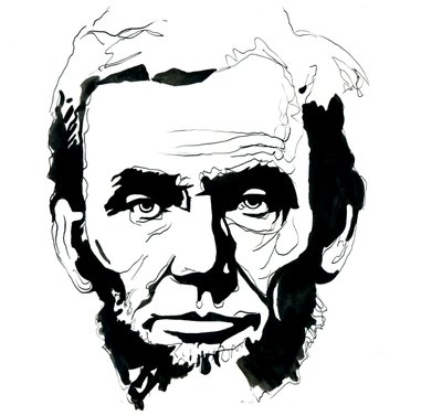 Retrato de Abraham Lincoln (1809-1865) Presidente dos Estados Unidos da América (Retrato do presidente americano Abraham Lincoln) de Alessandro Lonati