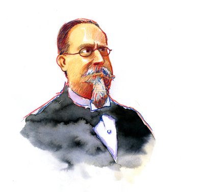 Retrato de Cesare Lombroso (1835-1909) fundador da Escola Italiana de Criminologia (Retrato de Cesare Lombroso criminologista e médico italiano, fundador da Escola Italiana de Criminologia Positivista) de Alessandro Lonati