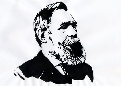 Retrato de Friedrich Engels (1820-1895), teórico e político socialista alemão (filósofo, cientista social e jornalista alemão Friedrich Engels) de Alessandro Lonati