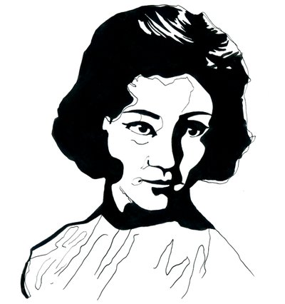 Retrato de Jiang Qing (1914-1991) Mulher de Mao Tse Tung (Retrato de Jiang Qing como Madame Mao) de Alessandro Lonati
