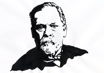 Retrato de Louis Pasteur (1822-1895), químico e microbiologista inglês de Alessandro Lonati