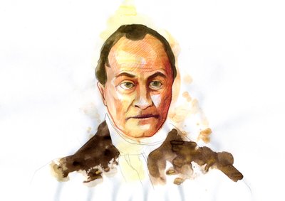 Retrato do filósofo francês Auguste Comte (1798-1857) (filósofo francês Auguste Comte) de Alessandro Lonati