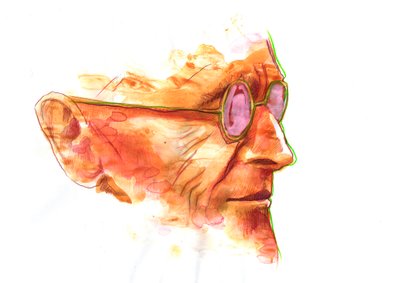 Retrato do Escritor Hermann Hesse (1877-1962) Desenho de Alessandro Lonati