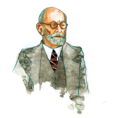 Retrato do neurologista e psiquiatra Sigmund Freud (1856-1939) de Alessandro Lonati