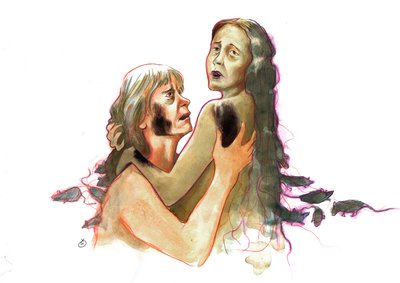Duas vítimas da peste bubónica na altura de grandes epidemias (Duas vítimas da peste) de Alessandro Lonati