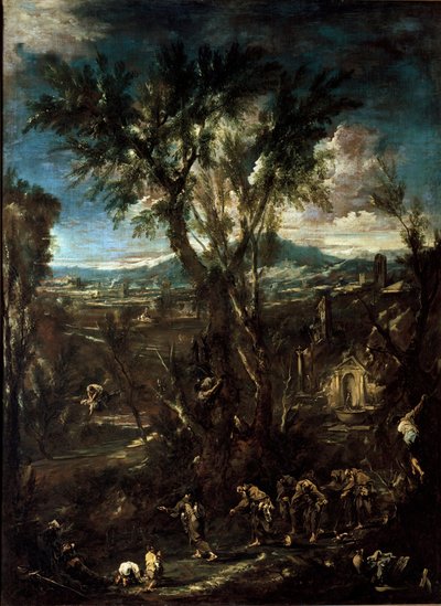 Fantastic Landscape with Monks Painting by Alessandro Magnasco dit il Lissandrino (1667-1749) 1720 Dim. 237x175 cm Pinacoteca di Brera Milan de Alessandro Magnasco