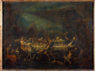 Refeição de Boêmios Pintura de Alessandro Magnasco (1667-1749) Sol do século XVIII. 0,86x1,18 m de Alessandro Magnasco