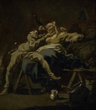 Pulcinella e Colombina de Alessandro Magnasco