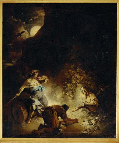 A bruxa de Endor (pintura sobre tela) de Alessandro Magnasco