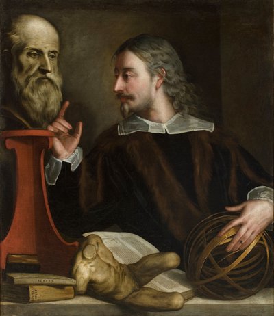 Auto-retrato - Pintura de Alessandro Varotari conhecido como Il Padovanino (1588-1649), óleo sobre tela de Alessandro Padovanino
