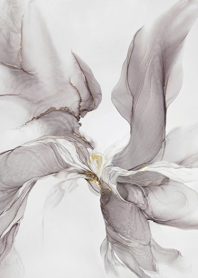 Fluxo Etéreo Cinza-Dourado de Alevtina Shelest