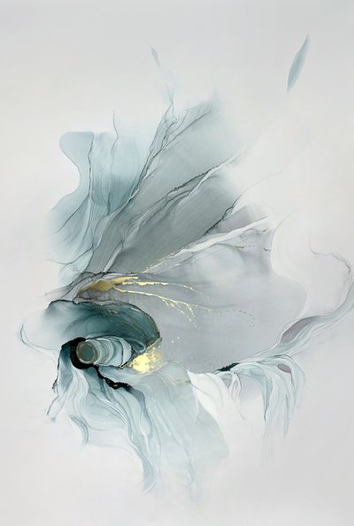 Redemoinho em azul-petróleo dourado de Alevtina Shelest