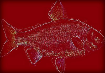Fish V,2020 ,(mídia mista) de Alex Caminker